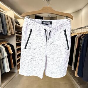 Wayside Jeremiah Tech Zipper Fleece Short Boys Size 8 in White NWOT